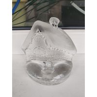 Статуэтка СССР домик подсвечник. Стекло, состояние