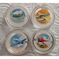 Острова Кука 2 доллара 2006 воздушные гонки 1930-х И-16, Supermarine S-6B, Hughes H-1 Racer, Gee Bee Model R Super Sportster !!АКЦИЯ! Весеннее снижение цен! СКИДКА по 21 мая!!