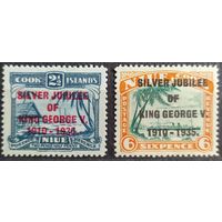 Британские колонии. О-ва Кука Niue 1935 г. SG70,71 MVLH