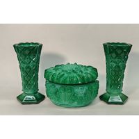 Малахитовое стекло Шкатулка и ваза