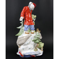 Статуэтка 'Старик' из триптиха 'Сказка о золотой рыбке', фарфор, Вербилки, CCCР, 1944-1954 гг. Ранняя, редкая!