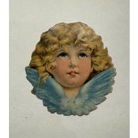 Старинная елочная игрушка картонаж Ангел
