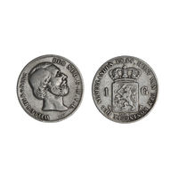 Шикарная монета Нидерланды 1 гульден 1858 год Виллем III - Серебро - В коллекцию Много лотов с рубля Лот 4