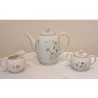 Комплект 3 предмета: чайник, сахарница, молочник высококачественный фарфор слоновая кость Porzellanfabrih Arzberg Bayern Германия 1950-е годы