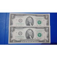 США 2 доллара 2009 F Джорджия лот 2 штуки unc.