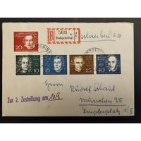 ФРГ. Конверт первого дня прошедший почту. 08.09.1959г. Великие композиторы. Высокая цена каталога.
