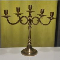 Латунный винтажный канделябр (подсвечник) на пять свечей