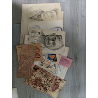 Папка с рисунками, набросками , заготовками 70-80 ые года