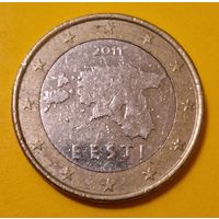 Эстония 1 евро 2011 стандартная монета из оборота