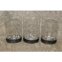 Шикарные стопки-рюмки хрустальные на мольхировым основании