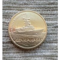 Werty71 Польша 2 злотых 2013 Польские суда - Ракетный фрегат Генерал К Пулаский Корабль