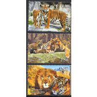 Таджикистан 2016. Фауна Тигры 3 марки (433)