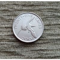 Werty71 Бермуды Бермудские острова 25 центов 2002 Белохвостый желтоклювый фаэтон Птица