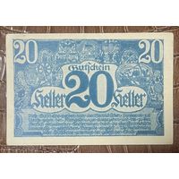 Нотгельд Австрия Линц, 20 геллеров 1920 год