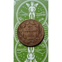 Люксембург 2 1/2 сантима 1854