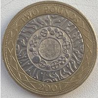 Великобритания 2 фунта 2001 г.