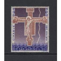 Живопись Религия Сан Марино 1967** Распятие Иисус Христос Картина Флорентийского живописца XIII в. Джованни Чимабуэ Mi#902