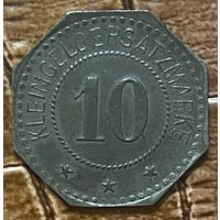 Монета 10 пфеннигов 1919 год. Веймарская республика. Дальсхайм (Гессен) Мебельные фабрики Филиппа Меркеля