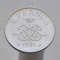 Монако 2 франка 1981