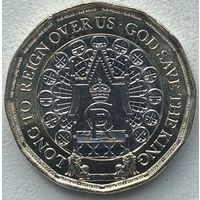 Гибралтар 1 фунт 2024 г. Коронация Карла III