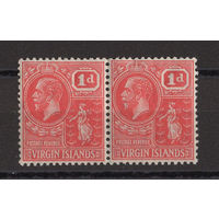1922 Виргинские острова ** Георг V, сцепка 2 марки (SG 87), Британские колонии
