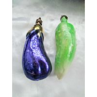 Ёлочные огурец и баклажан.Цена за лот.