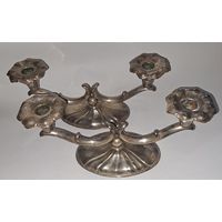 Парные подсвечники. Арт дэко.Посеребрение.  Аглия.