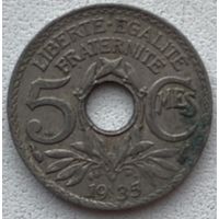 Франция 5 сантимов 1935 г.