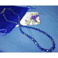 Бусы из натурального лазурита красивой огранки ручной работы. Лазурит-камень счастья.