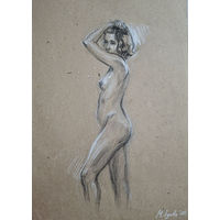 "Обнажённая задумчивая" зарисовка а4