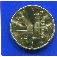 Андорра 20 евроцентов 2024 UNC