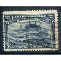 Британские колонии - Канада - 1908г. - архитектура, 300 лет основания Квебека, 5 с - 1 марка - гашёная [Mi 87]. #3-WB-80-A-2