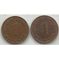 Германия 1 пфенниг 1970 г. F. Цена за 1 шт.