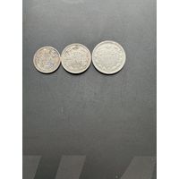 Три серебряные монеты РИ