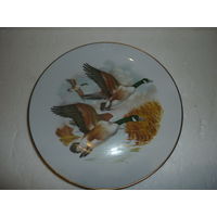 Тарелка Настенная Гуси-Лебеди Фарфор МФЗ СССР Редкая