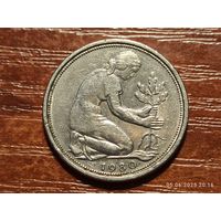 Германия 50 пфеннигов 1980 D