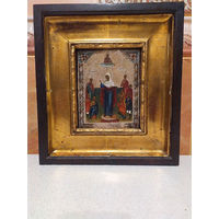 Икона с киотом Всех скорбящих радость 19 век.