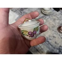 Сольница горчичница СССР с крышечкой позолота