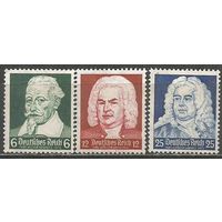 Германия(Рейх). Композиторы. 1935г. Mi#573-75. Серия.