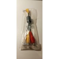 Шнур- переходник с разъёмами Jack-3 RCA, короткий, видео