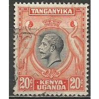 Кения Уганда и Танганьика. Король Георг V. Венценосный журавль. 1935г. Mi#35.