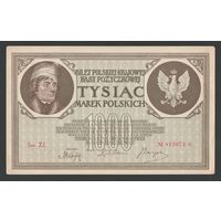 Польша 1000 марок 1919 года. Тип P-22d. Состояние UNC-