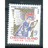 Рождественские острова (о-в Рождества) - 1969г. - Рождество - 1 марка - полная серия, MNH с незначительным дефектом клея [Mi 32]. #4-B6-Z-1-1