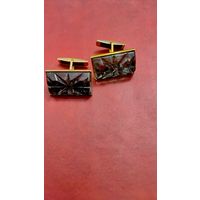 Запонки СССР снежинка