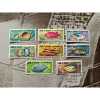 1967 ОАЭ эмират Умм-эль-Кайвайн фауна моря (4-7)