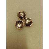 Гайка латунная золотистого цвета, d=19mm, резьба м3