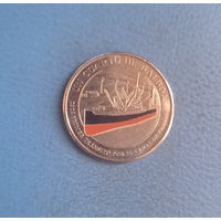 Панама 1/4 бальбоа 2016 год 100 лет строительству Панамского канала - корабль цветная