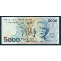 Бразилия 5000 крузейро 1990-1993 год, UNC