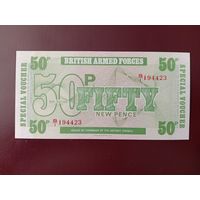 Великобритания 50 новых пенсов 1972 (Армейский ваучер) UNC