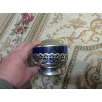 Сахарница СССР латунь стекло